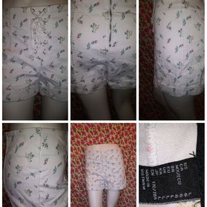 High-waisted lace front shorts